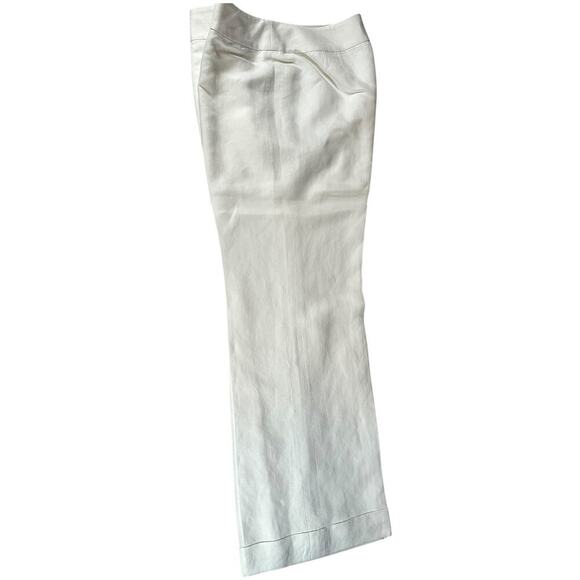 ANN TAYLOR LOFT White Cleane Wide Leg Pants Linen Blend Size 10 Petites Luxury - Picture 4 of 12